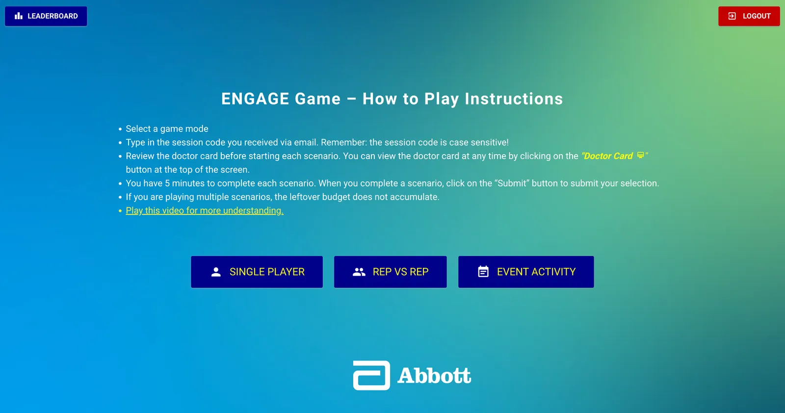 A gamified training platform for Abbott's medical reps screen 6