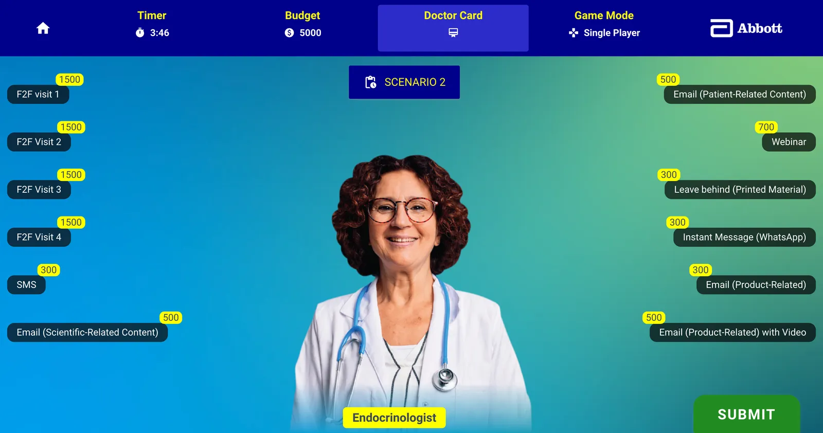 A gamified training platform for Abbott's medical reps screen 10