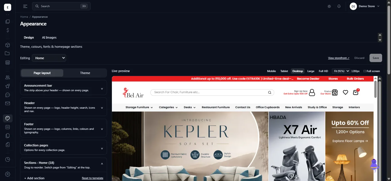 Enrixa Store, a multi-tenant e-commerce platform screen 2