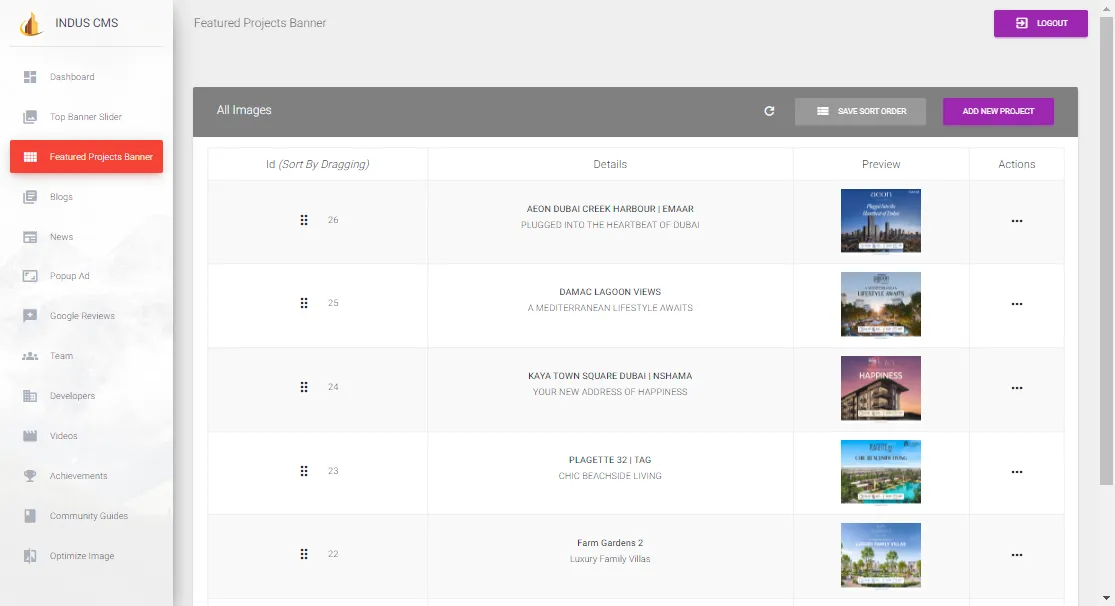 Indus CMS and its image pipeline screen 4