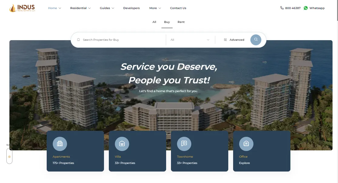 Indus Real Estate, public property site