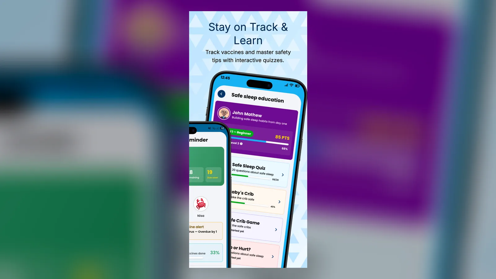 W.I.N.S, an infant safety app for Alabama Public Health screen 5