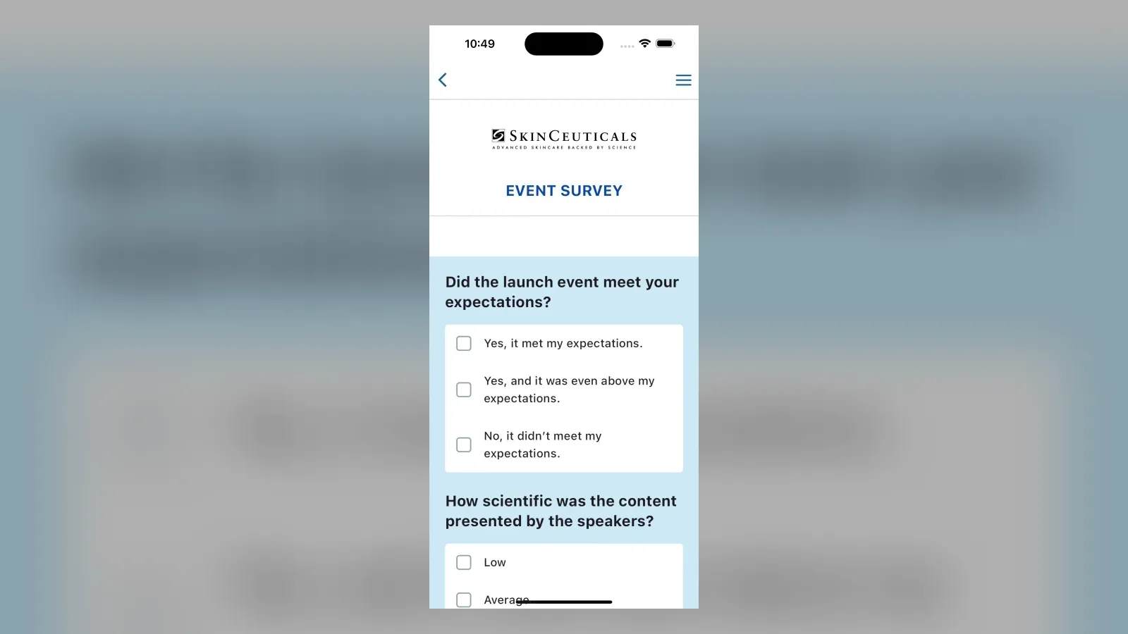 L'Oréal's event app for Android and iOS screen 5