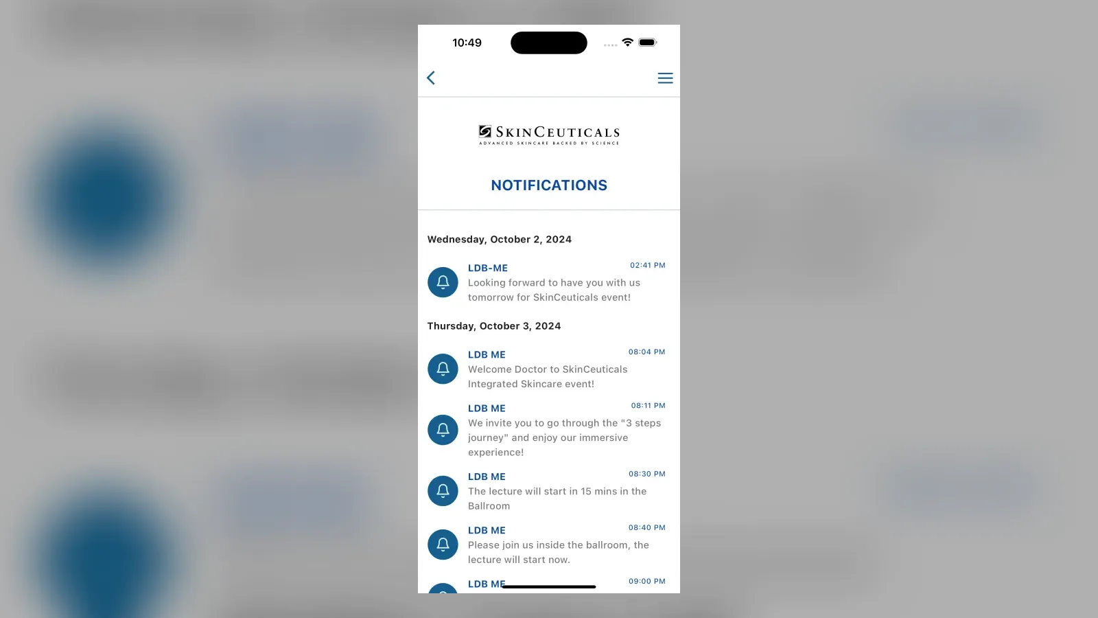 L'Oréal's event app for Android and iOS screen 8